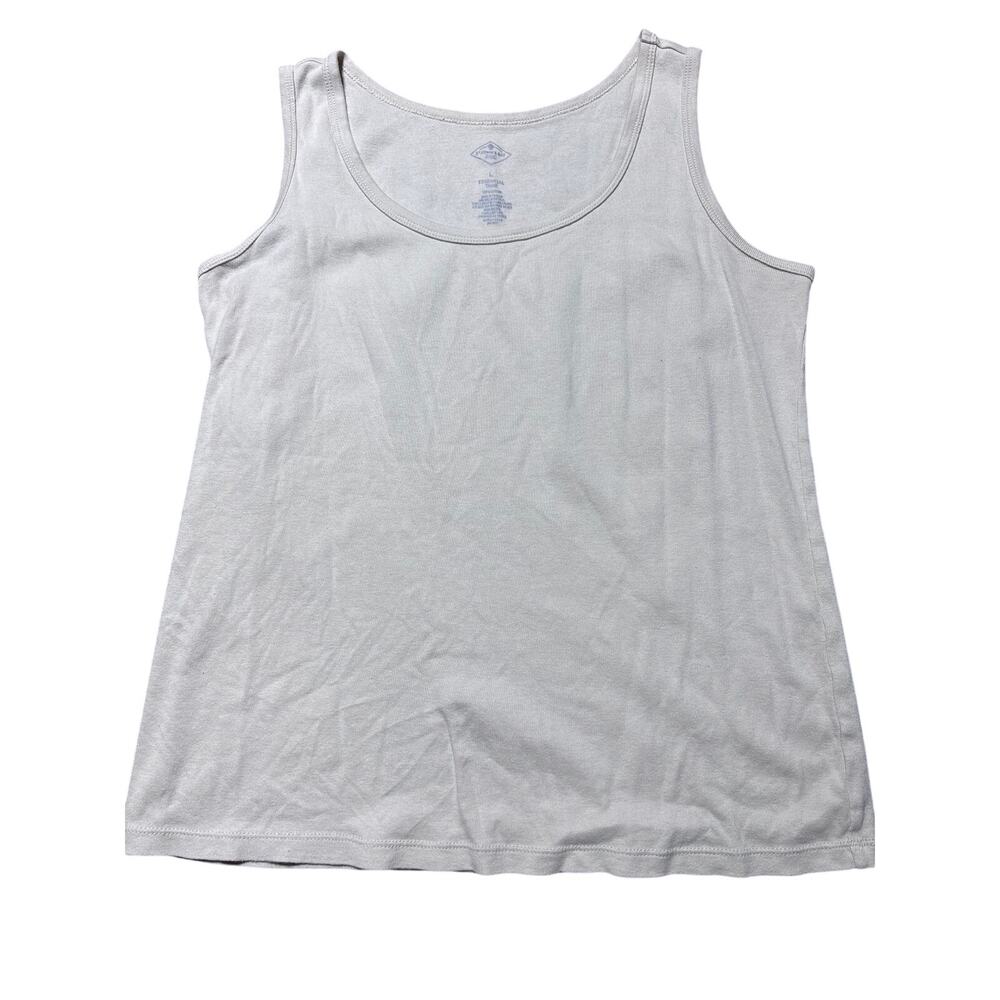 St John's Bay Womens L Tan Sleeveless Essential Tank Top